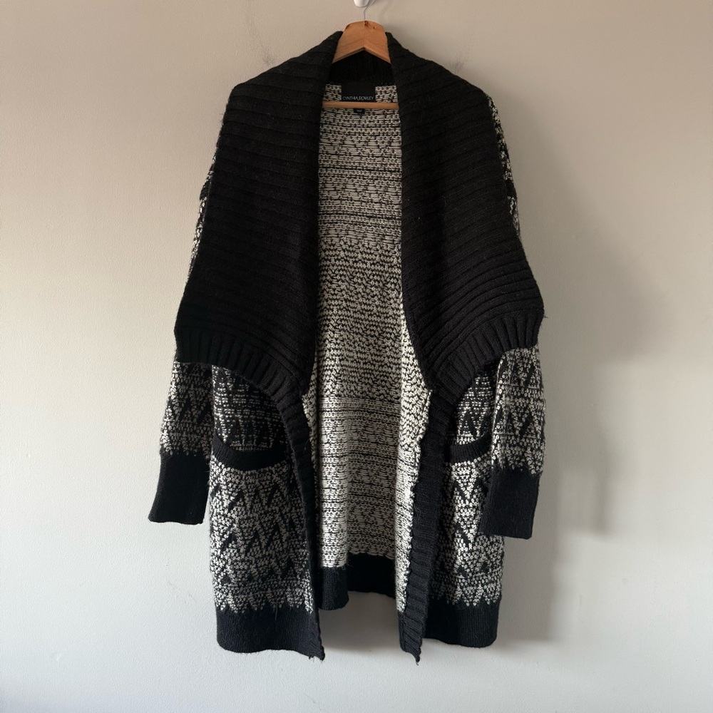 Cynthia Rowley Alpaca Wool Blend Cardigan Womens L Cottagecore Farmhouse‎